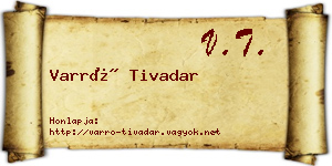 Varró Tivadar névjegykártya