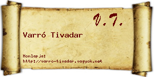 Varró Tivadar névjegykártya